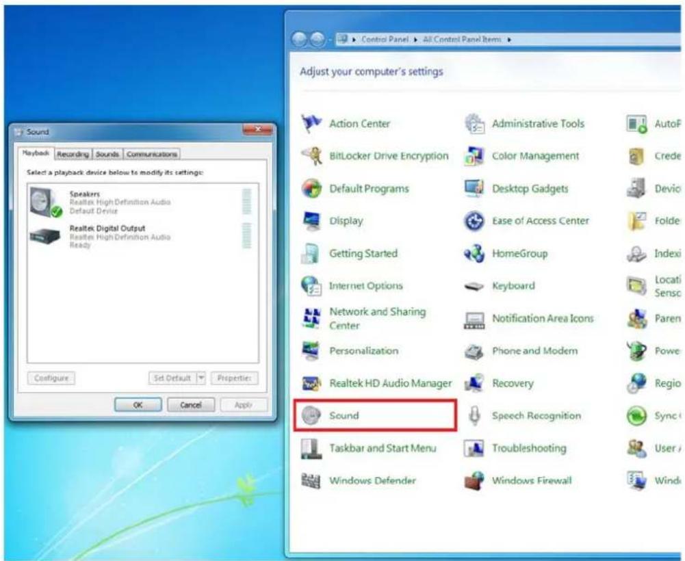 Adjust your computer's settings Action Center Administrative Tools AutoF BitLocker Drive Encryption Color Management Crede Default Programs Desktop Gadgets Devio Display Ease of Access Center Folder Getting Started HomeGroup Indexi Internet Options Keyboard Location Sensor Network and Sharing Center Notification Area Icons Paren Personalization Phone and Modem Power Realtek HD Audio Manager Recovery Regio Sound Speech Recognition Sync Taskbar and Start Menu Troubleshooting User / Windows Defender Windows Firewall