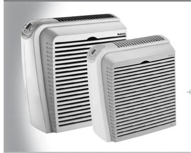 Exterior view of two white industrial air purifiers with ventilation grilles (no text or symbols visible)