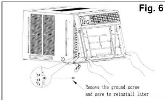 Fig. 6 Remove the ground screw and save to reinstall later