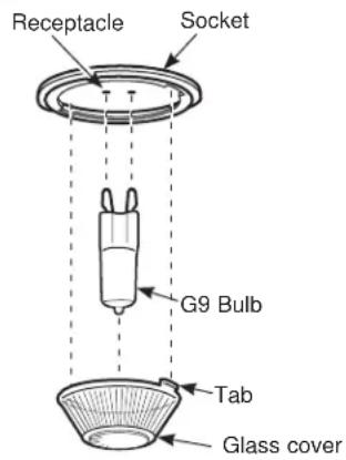 Receptacle Socket G9 Bulb Tab Glass cover