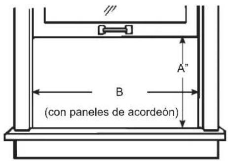 A" B (con paneles de acordeón)