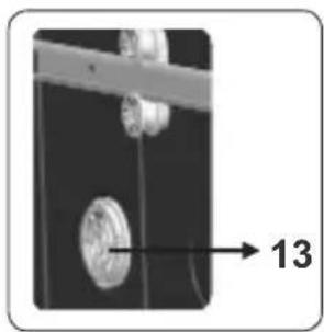 Close-up of a mechanical component with a numbered arrow pointing to a circular feature (no text or symbols visible)