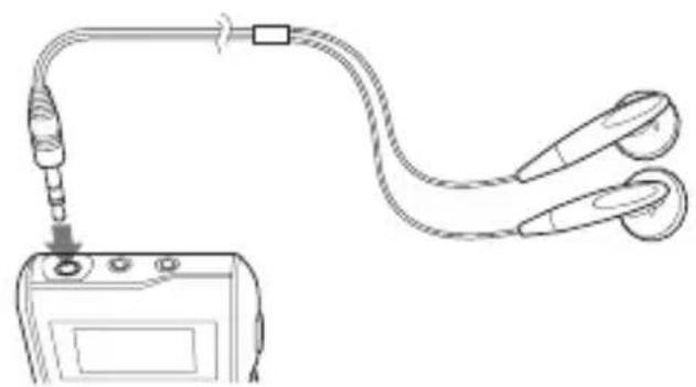 Line drawing of a medical device connected to two earphones (no text or symbols)