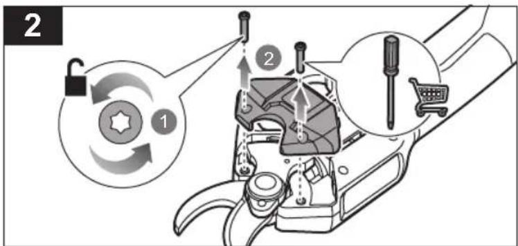 Diagram illustrating a mechanical device with labeled parts and directional arrows, including lock, refresh, and shopping cart icons.