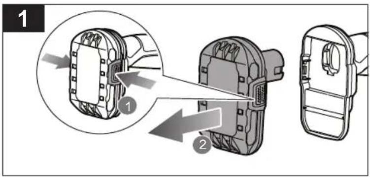 Diagram illustrating a mechanical assembly process with labeled parts and directional arrows indicating movement or assembly.