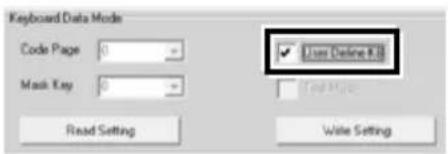 Keyboard Data Mode Code Page 0 - Mask Key 0 - Read Setting User Online Kit Load Mode Write Setting