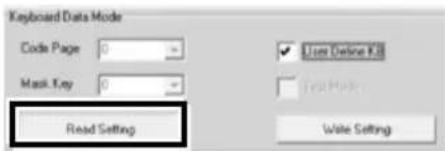 Keyboard Data Mode Code Page 0 - Mask Key 0 - Read Setting User Online KB Read Mode Write Setting