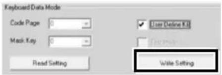 Keyboard Data Mode Code Page 0 - Mask Key 0 - Read Setting User Online Kit Write Setting