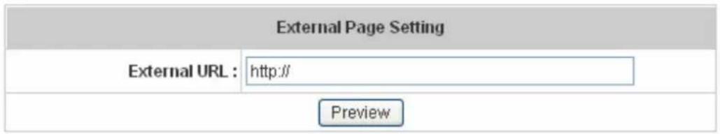 External Page Setting External URL : http:// Preview