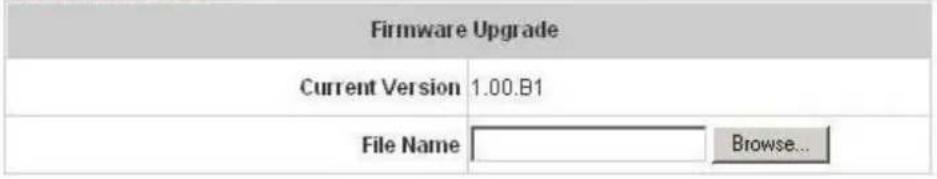 Firmware Upgrade Current Version 1.00.B1 File Name Browse...