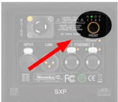 MATERIALS INPUT LINK 10V-240Hz 30MHz 1 2 3 4 PRESET @Donta* 1 ETHERNET 2 Nomka SXP