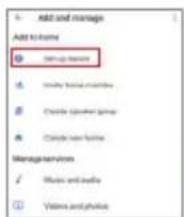 Add and manage Add to home Setup Manager Initiate social media Create speaker group Create user profile Manage services Edit and audio Values and phonics