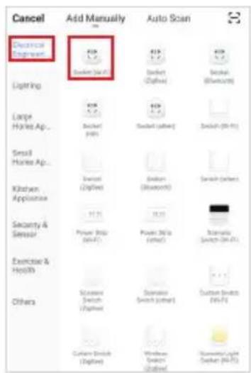 Cancel Add Manually Auto Scan Description Design Lighting Large Hares Ap... Small Hares Ap... Kitchen Appliance Security & Sensor Exercise & Health Others Cotton Switch (Duplex) Windowless Switch (Duplex) Switch (Duplex) Switch (Duplex)