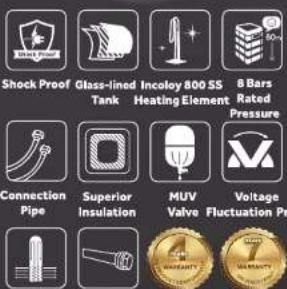 HAIER ES15VS1 - HAIER WATER HEATERS COME WITH SHOCK PROOF TECHNOLOGY TO ENSURE YOUR LIFE SAFETY. - 81