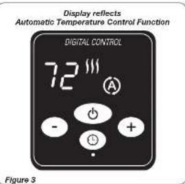 Display reflects Automatic Temperature Control Function DIGITAL CONTROL 72 ℃ A - + - + Figure 3