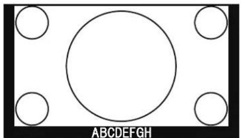 Simple diagram with a circle centered on four surrounding circles, labeled 'ABCDEFGH' at the bottom (no text or symbols within the diagram itself)