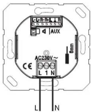 AUX 6mm AC230V~ CE L 1 N L N