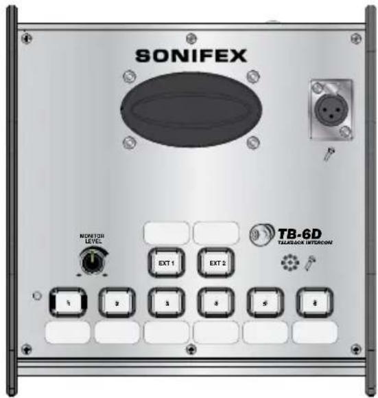 SONIFEX NONITOR LEVEL EXT 1 EXT 2 TB-6D TALKBACK INTERCON