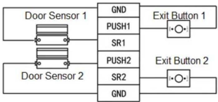 Dahua Technology ASC2102B-T - Wiring Description of Exit Button/Door Sensor - 1