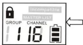 incompatible MASTER LIST GROUP CHANNEL