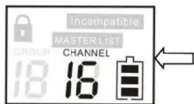 Incompatible MASTER LIST GROUP CHANNEL 18 16