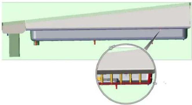 3D diagram of a structural beam with an inset magnified detail showing internal components.