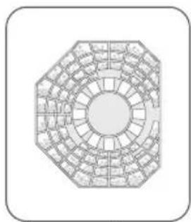 Geometric octagonal diagram with concentric circles and radial segments (no text or symbols)