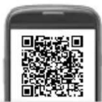 QR code displayed on a smartphone screen, likely for scanning to access digital content or a webpage.