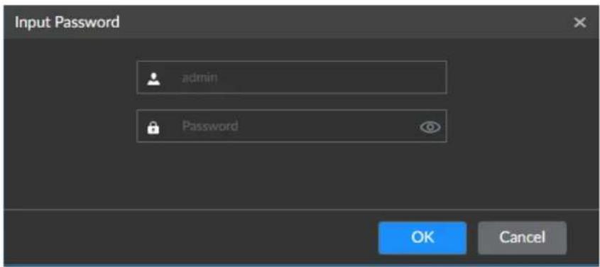 Input Password admin Password OK Cancel