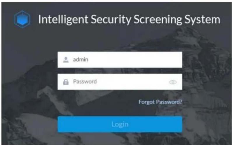 Intelligent Security Screening System admin Password Forgot Password? Login