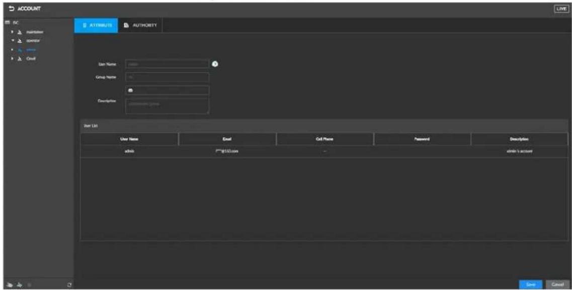 ACCOUNT AUTHORITY GO Name: Group Name: Description: User List User Name Deal Cell Place Password Description admin F***$15.com admin's account Save Cancel