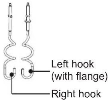 Left hook (with flange) Right hook