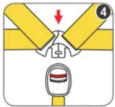 Diagram showing a mechanical assembly with labeled parts and directional arrow, likely illustrating a step or motion process.