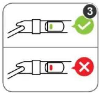 Diagram showing two electrical component states with check and dislocation indicators, labeled with numbers 3 and 4.