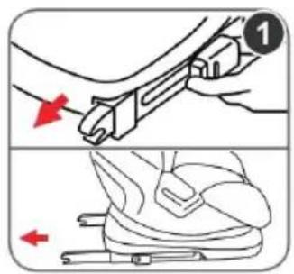 Diagram illustrating a hand holding a tool with red arrows indicating movement, and a close-up of the tool's grip mechanism.