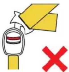 Diagram showing a yellow object with red bands and a red 'X' symbol, possibly indicating absence or invalid status.