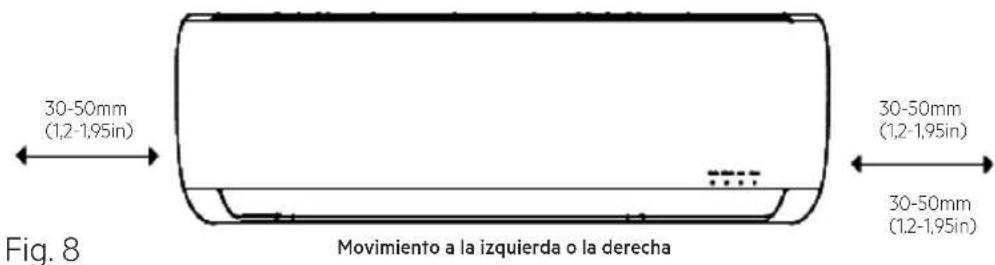 30-50mm (1,2-1,95in) 30-50mm (1,2-1,95in) 30-50mm (1,2-1,95in) Fig. 8 Movimiento a la izquierda o la derecha