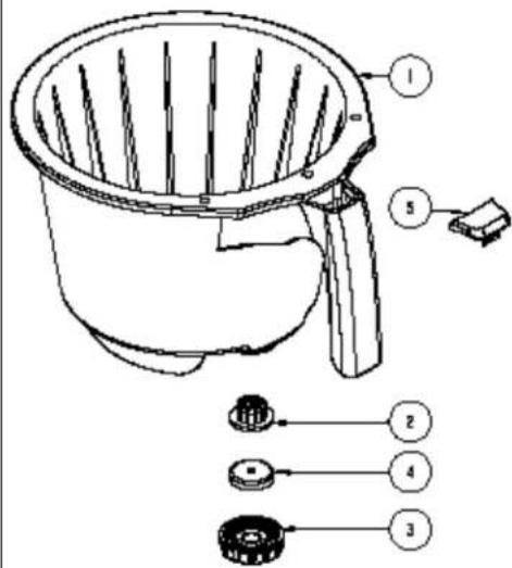Technical diagram of a kitchen sink with labeled parts including a filter, battery, and control knob