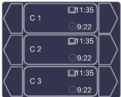C 1 □11:35 9:22 C 2 □11:35 9:22 C 3 □11:35 9:22