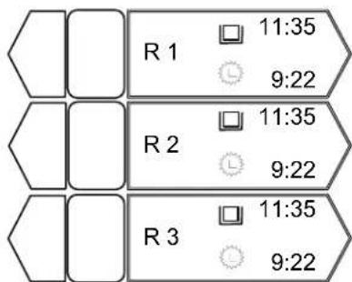 R 1 11:35 9:22 R 2 11:35 9:22 R 3 11:35 9:22