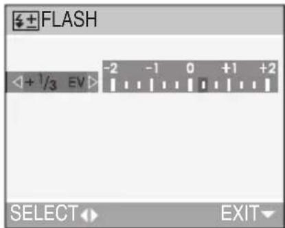 FLASH +1/3 EV -2 -1 0 +1 +2 SELECT EXIT