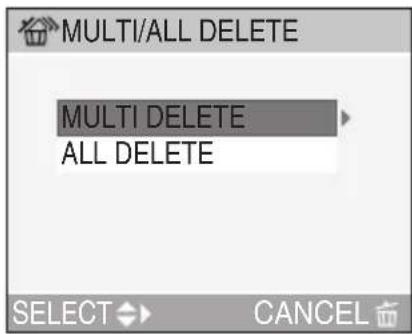 MULTI/ALL DELETE MULTI DELETE ALL DELETE SELECT ↩ CANCEL ↗