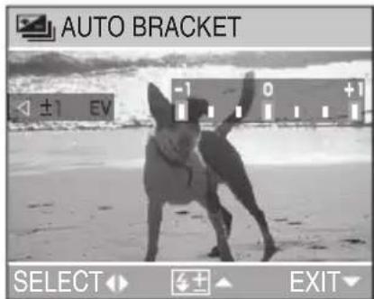 AUTO BRACKET -1 0 +1 ±1 EV SELECT EXIT