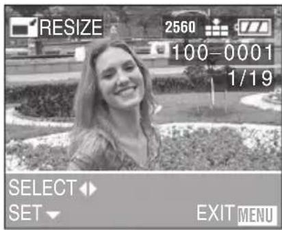 RESIZE 2560 100-0001 1/19 SELECT SET EXIT MENU