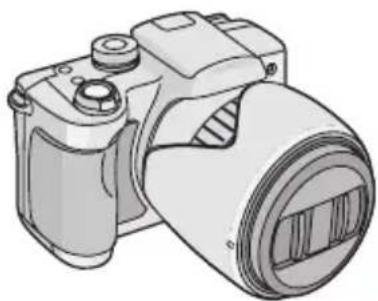 Illustration of a DSLR camera with lens and screen (no text or symbols)