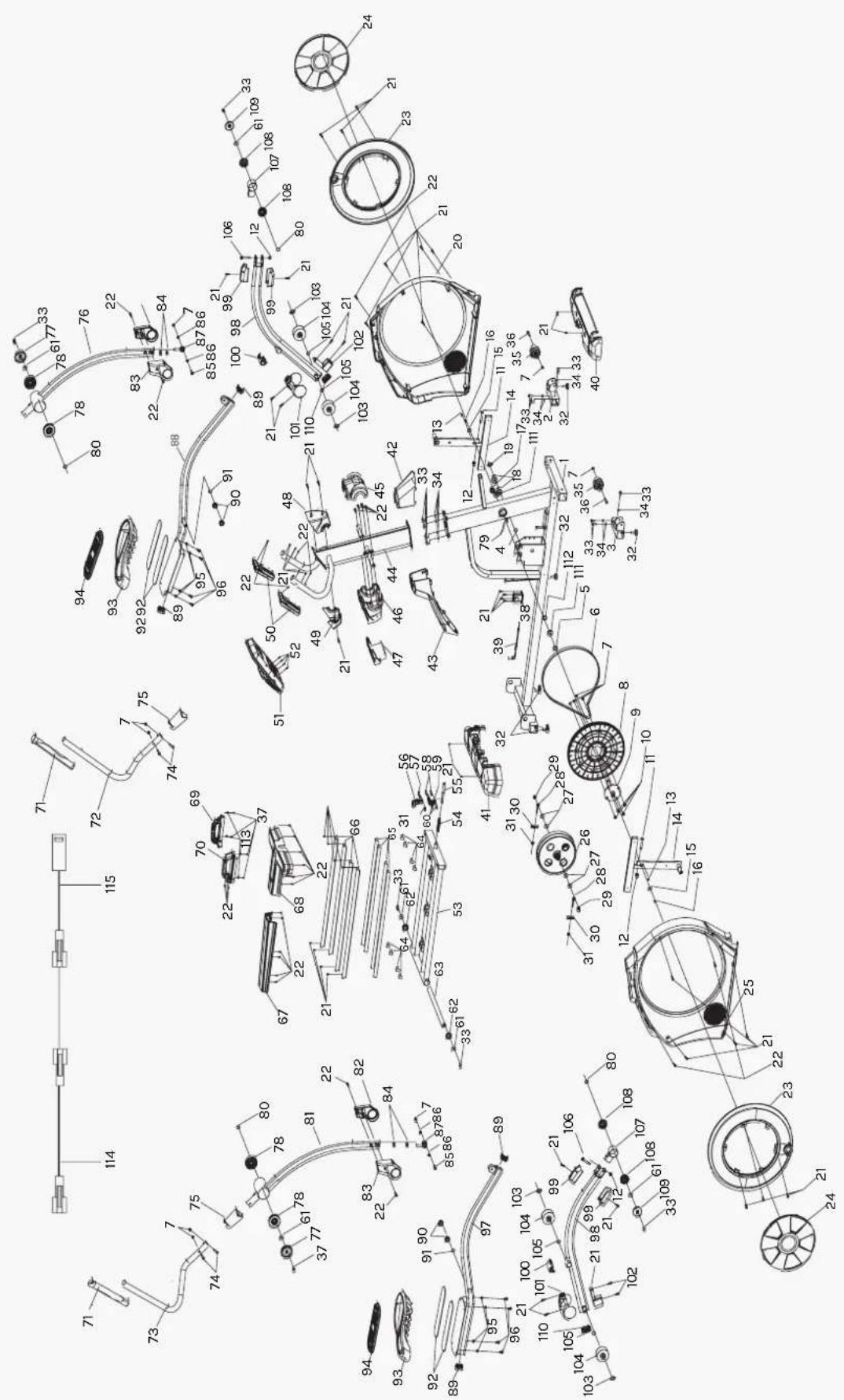 Technical diagram of a mechanical assembly with numbered components and labeled parts