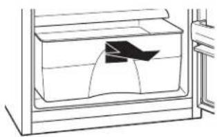 Line drawing of a cabinet or storage unit with a handle and internal structure (no text or symbols)