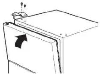 Simple line drawing of a door with an arrow indicating direction (no text or symbols)