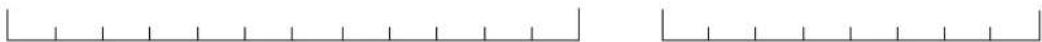 Two identical horizontal lines with tick marks, no text or symbols present