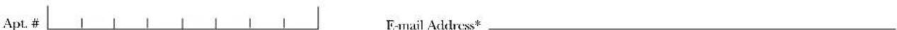 Apt. # E-mail Address* _